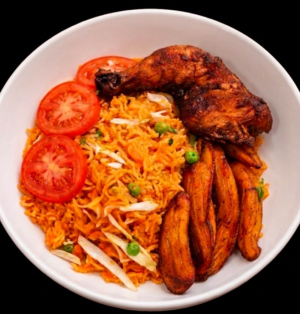 Smoky Jollof Rice with Grilled Chicken
